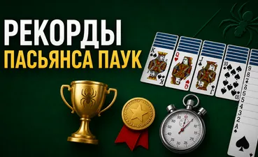 Рекорды пасьянса Паук: лучший счет, ходы и время