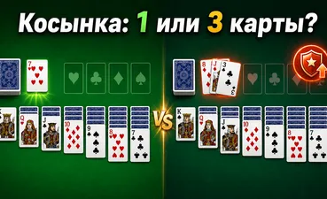 Косынка по одной карте и по три карты: в чем разница